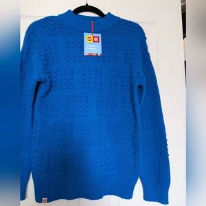 Target Lego blue knit long sleeve sweater new with tags Size XS (M) Cotton Blend